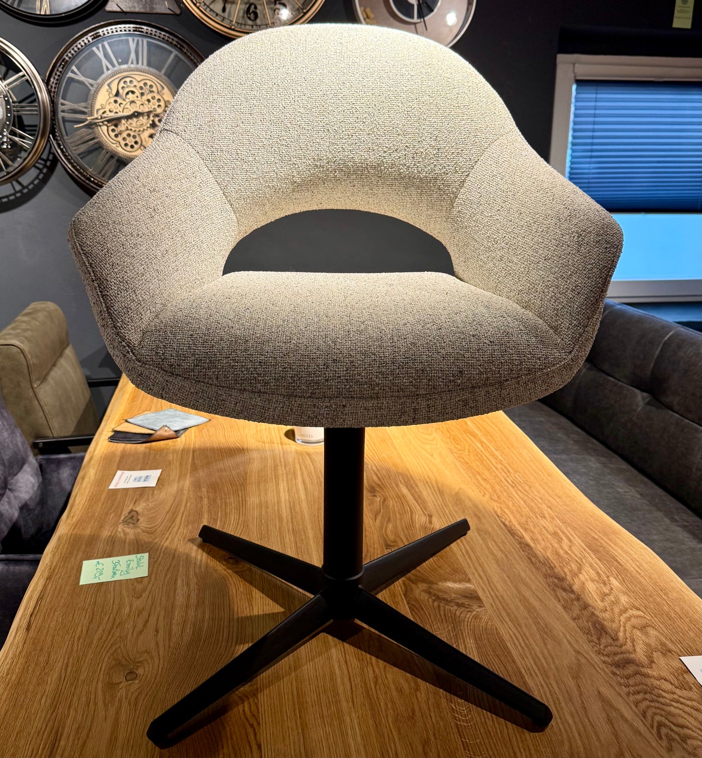 Drehbarer Esszimmer Stuhl Emily Mikrostoff in 3 Farben grau beige grün