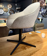 Drehbarer Esszimmer Stuhl Emily Mikrostoff in 3 Farben grau beige grün
