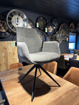 Drehbarer Esszimmer Stuhl Pueblo Mikrostoff in 3 Farben Schwarz-Anthrazit Silbergrau Beige