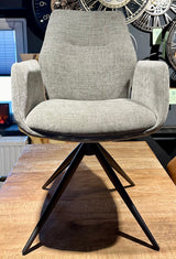 Drehbarer Esszimmer Stuhl Pueblo Mikrostoff in 3 Farben Schwarz-Anthrazit Silbergrau Beige