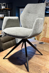 Drehbarer Esszimmer Stuhl Pueblo Mikrostoff in 3 Farben Schwarz-Anthrazit Silbergrau Beige