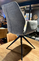 Drehbarer Esszimmer Stuhl Pueblo Mikrostoff in 3 Farben Schwarz-Anthrazit Silbergrau Beige
