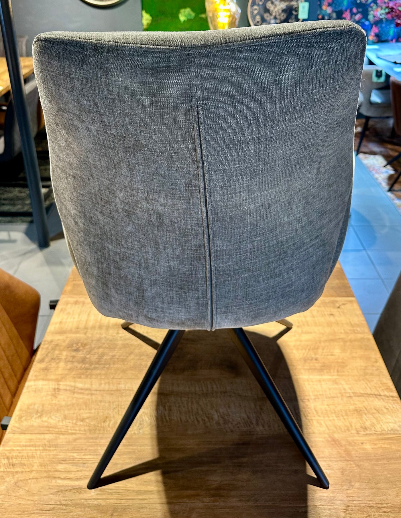 Drehbarer Esszimmer Stuhl Pueblo Mikrostoff in 3 Farben Schwarz-Anthrazit Silbergrau Beige
