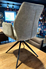Drehbarer Esszimmer Stuhl Pueblo Mikrostoff in 3 Farben Schwarz-Anthrazit Silbergrau Beige