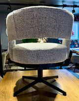 360 Grad Drehbarer Esszimmer Stuhl Brillant Webstoff in 3 Farben lichtgrau beige hellbraun
