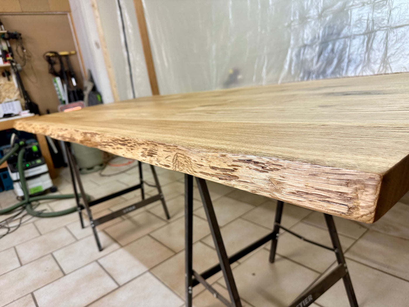 Plateau de table en chêne Neustadt, bord naturel, 4 cm, en 9 tailles, non traité - DIY