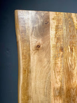 Plateau de table en bois de manguier Puri avec bordure naturelle 4cm en 180 200 220 240 cm