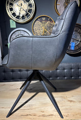 Fauteuil design Kayden en cuir véritable disponible en 34 coloris et 3 variantes de piétement. Chaise en cuir pivotante.