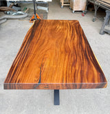 Epoxy Mammut Baumstamm Esstisch Suar 220 und 8 cm massiv mit Spider Gestell