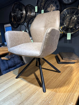 Drehbarer Esszimmer Stuhl 360 Grad Chris Manila Mikrofaser in 2 Grautönen