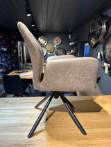 Drehbarer Esszimmer Stuhl 360 Grad Chris Manila Mikrofaser in 2 Grautönen