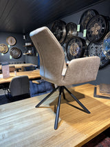 Drehbarer Esszimmer Stuhl 360 Grad Chris Manila Mikrofaser in 2 Grautönen