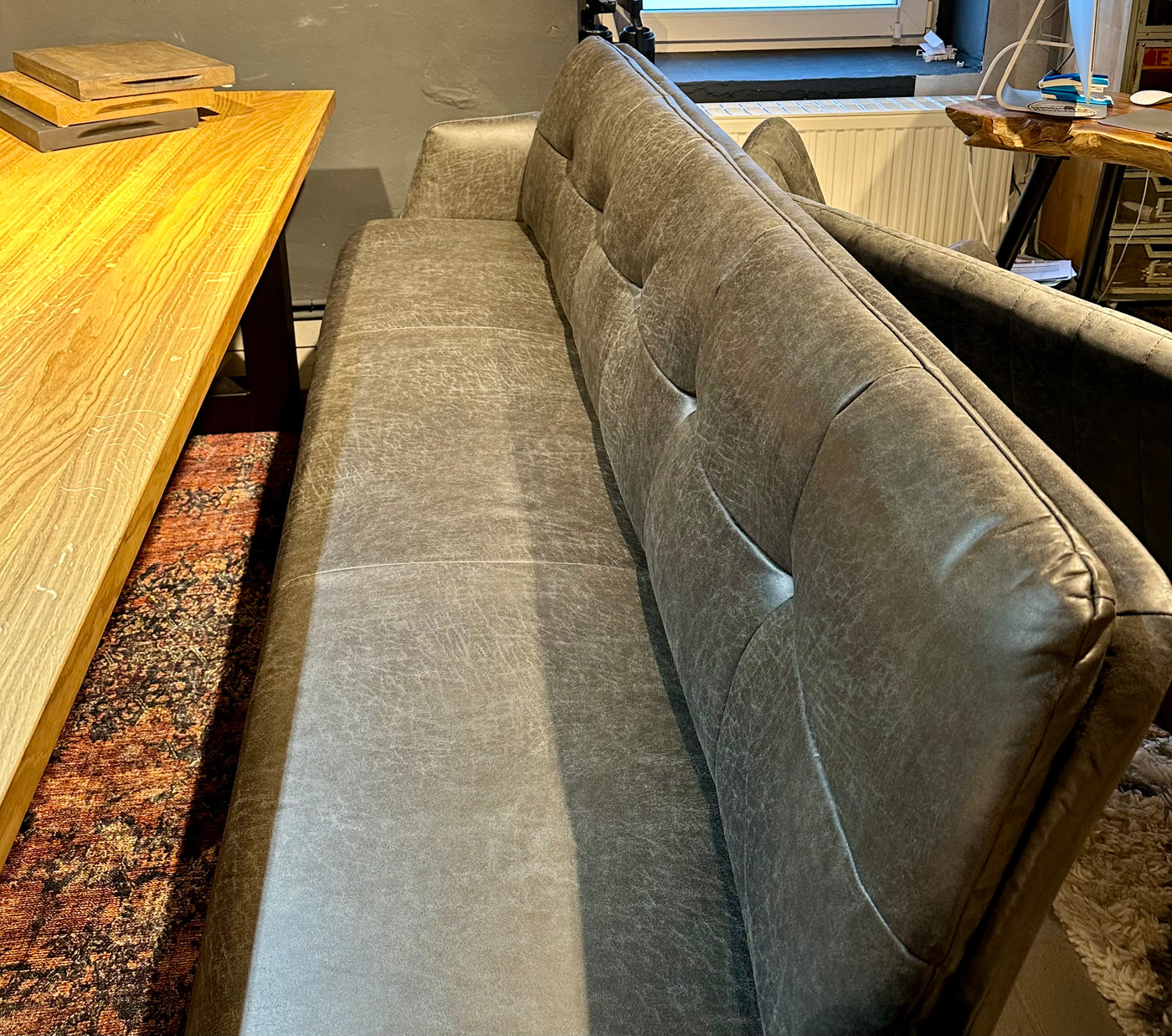 Sitzbank Lars Dallas Fabric Esszimmer Polsterbank Kunstleder 3 Farben Braungrau Dunkelgrau Dunkelbraun in 120 180 220 cm