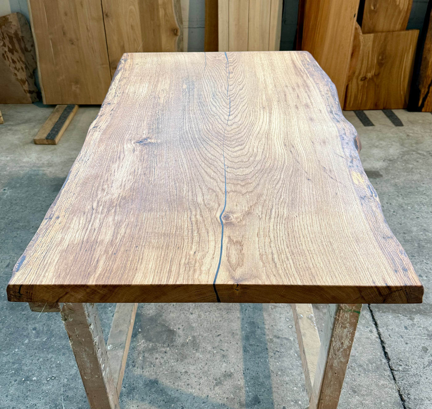Plateau de table en chêne massif de 120 cm en une seule planche