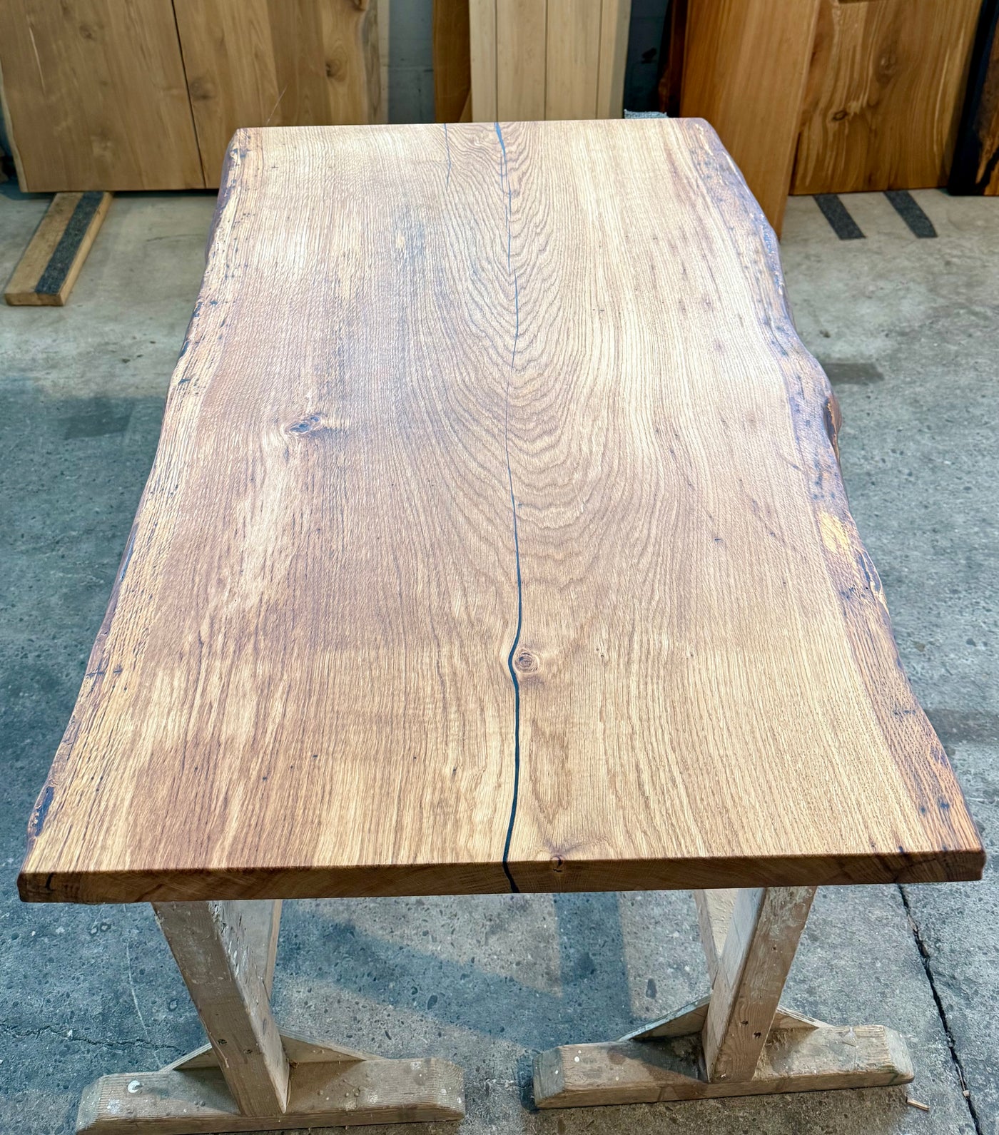 Plateau de table en chêne massif de 120 cm en une seule planche