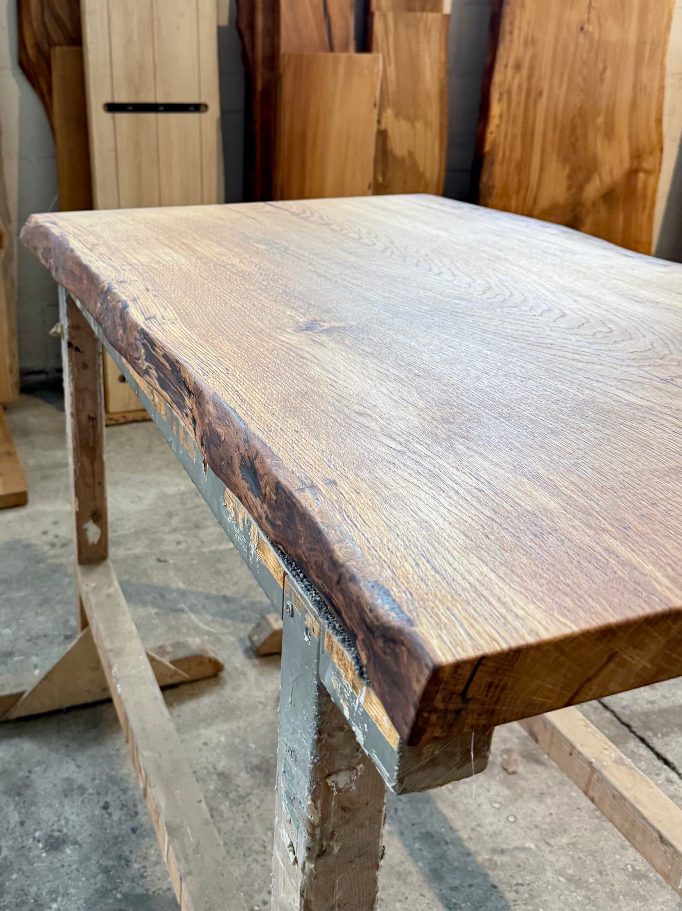 Plateau de table en chêne massif de 120 cm en une seule planche