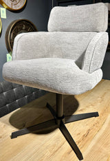 Drehbarer 360 Grad Esszimmer Stuhl Max Armlehnenstuhl Stoff Retro Bliss in 4 Farben
