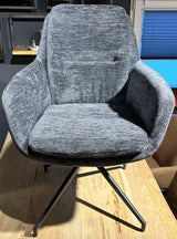 Chaise de salle à manger pivotante à 360 degrés avec accoudoirs Dave tissu Dallas Bi-Color en 5 coloris