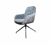 Chaise de salle à manger pivotante à 360 degrés avec accoudoirs Dave tissu Dallas Bi-Color en 5 coloris