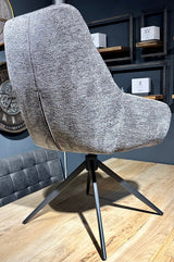 Chaise de salle à manger pivotante à 360 degrés avec accoudoirs July en tissu rétro, disponible en 5 coloris