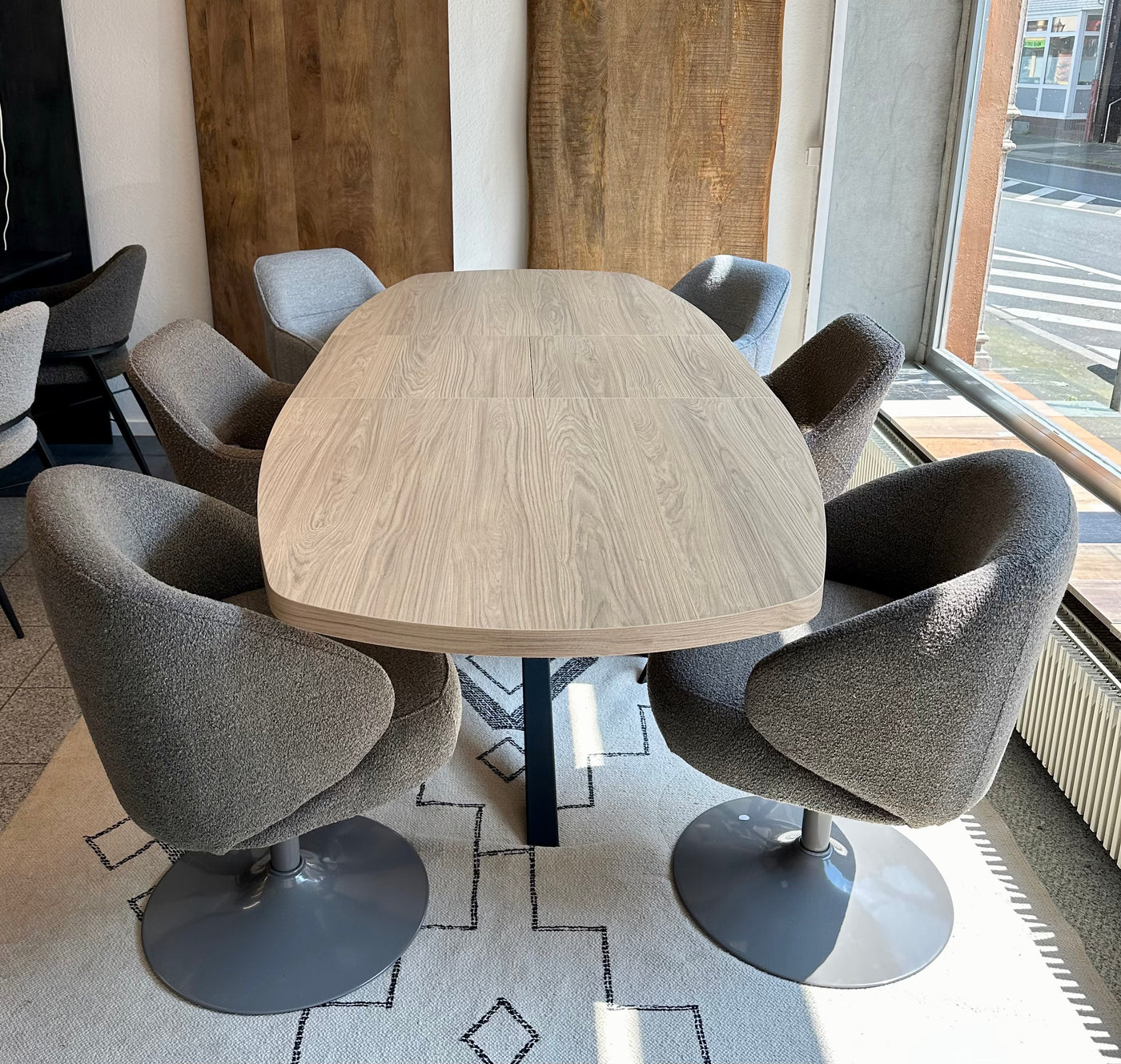 Drehbarer 360 Grad Esszimmer Stuhl Rube Armlehnenstuhl Teddystoff in 3 Farben