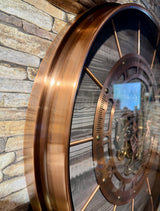70 cm Wanduhr Zahnrad München Zählwerk Animation Kupfer