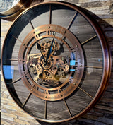 70 cm Wanduhr Zahnrad München Zählwerk Animation Kupfer