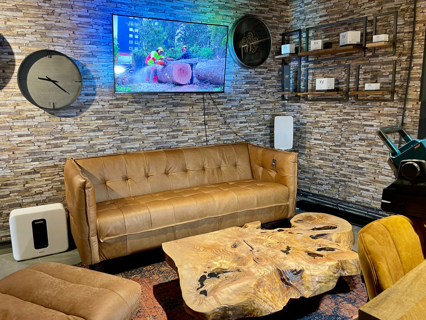 Vintage Kamelleder 3 er Couch Sahara Sofa Echt Leder Chesterfield Cognac