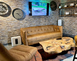 Vintage Kamelleder 3 er Couch Sahara Sofa Echt Leder Chesterfield Cognac