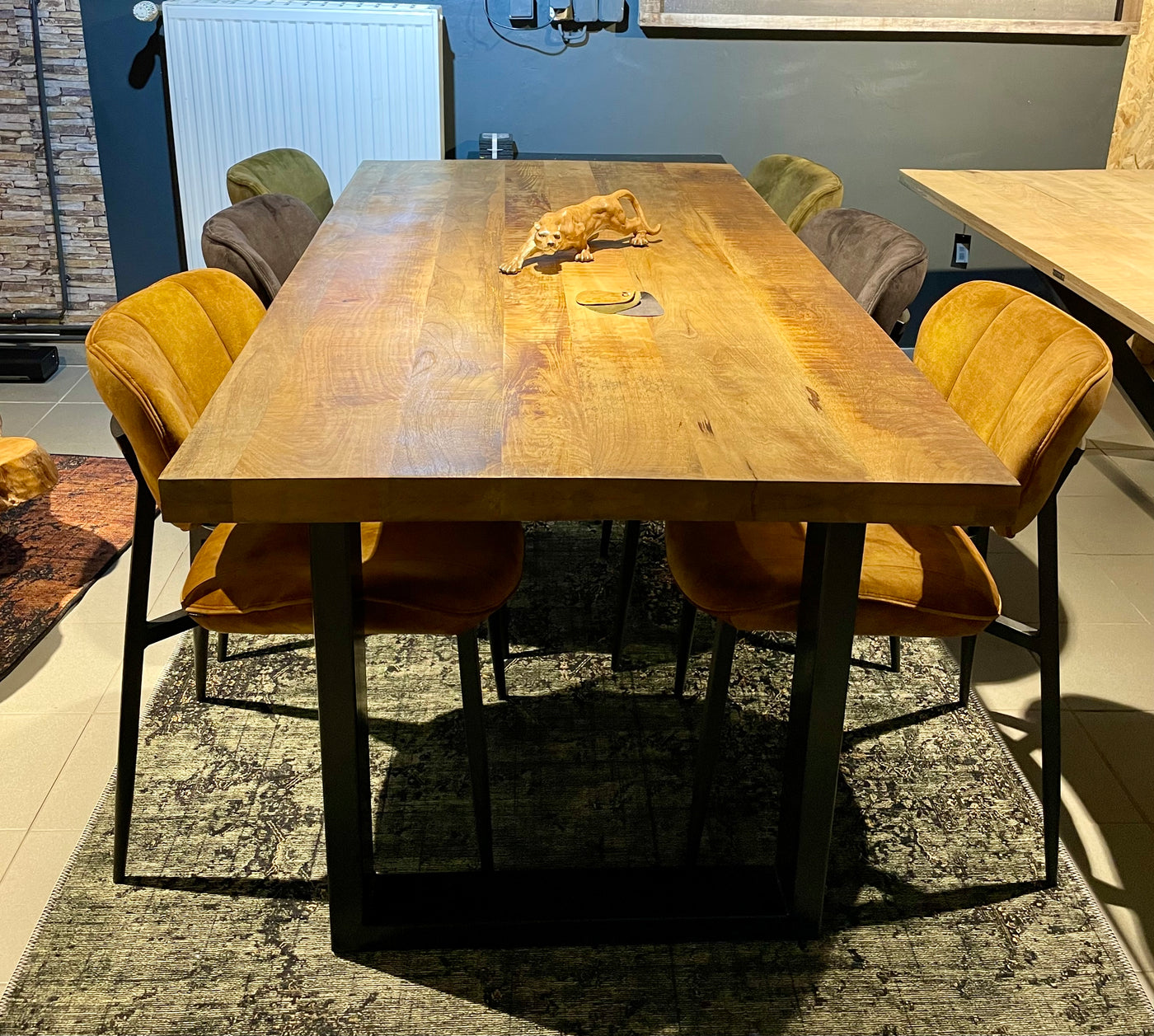Mangoholz Tischplatte Mumbai Gerade Kante 6cm in 160 180 200 220 240 und 260 cm