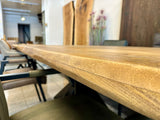 Baumkante Esstisch Bosto Mangoholz dunkel 160 bis 300 cm in 6 cm mit Spider Gestell