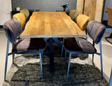 Plateau de table en bois de manguier Puri avec bordure naturelle 4cm en 180 200 220 240 cm