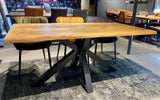 Plateau de table en bois de manguier Puri avec bordure naturelle 4cm en 180 200 220 240 cm