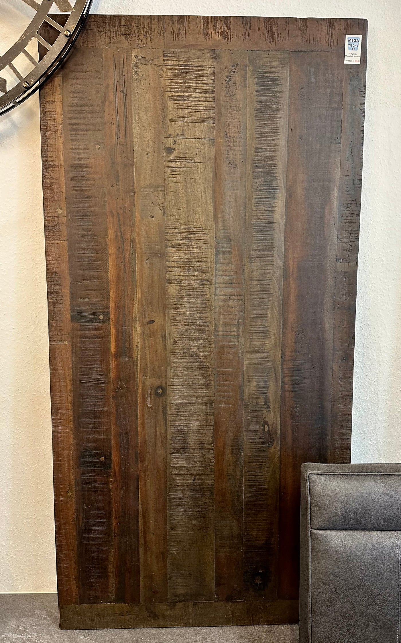 180 cm Mangoholz Tischplatte rustikal 4 cm