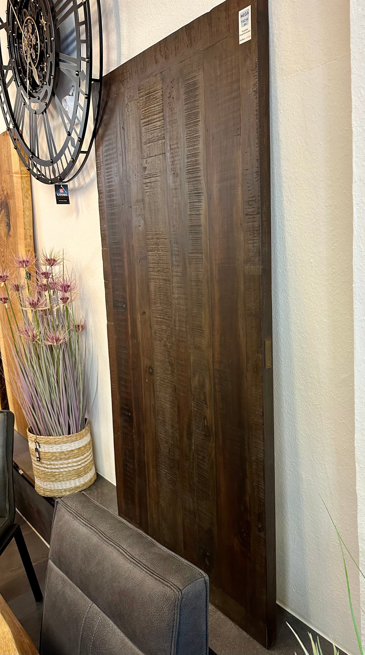 180 cm Mangoholz Tischplatte rustikal 4 cm