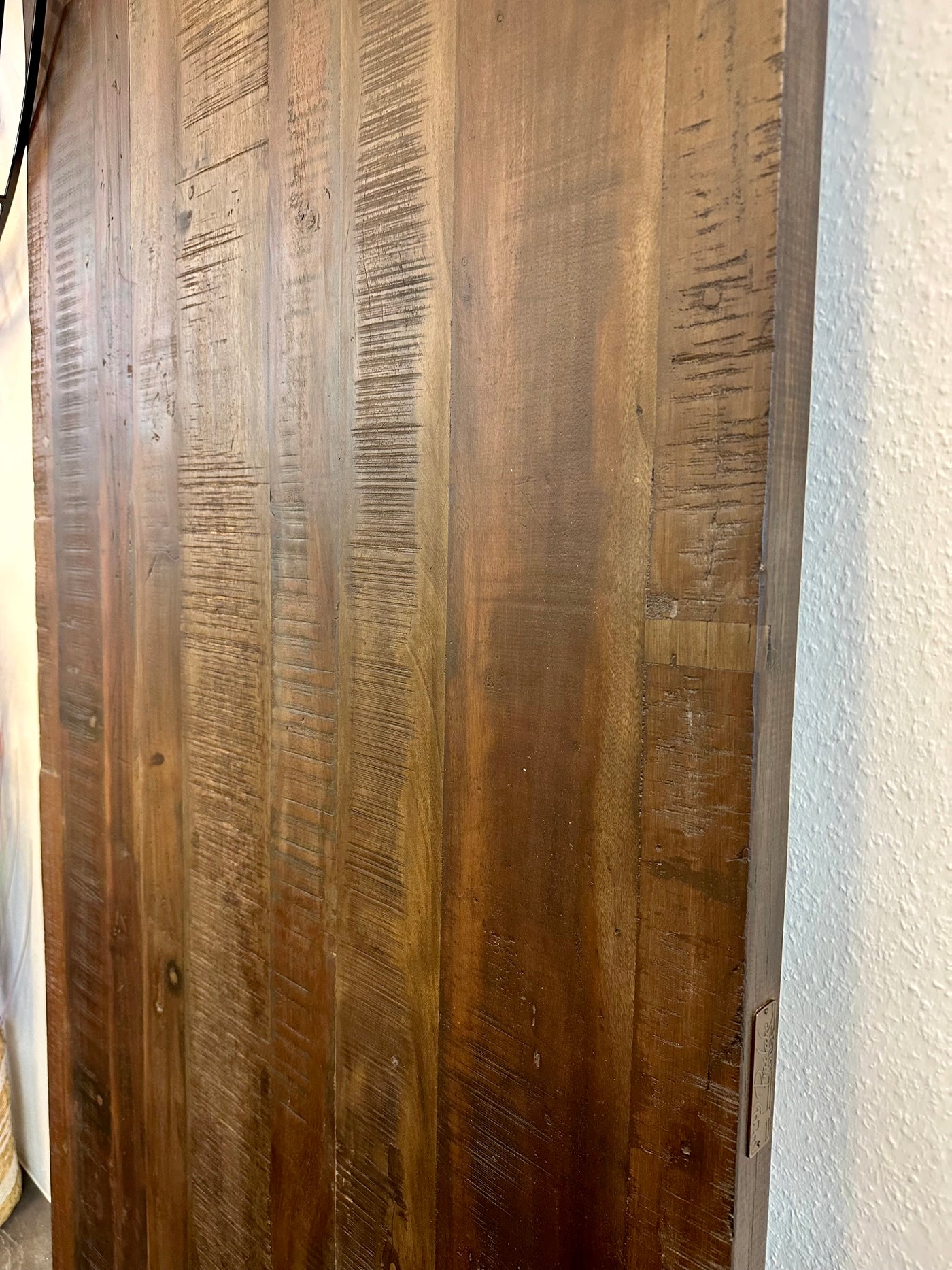 180 cm Mangoholz Tischplatte rustikal 4 cm