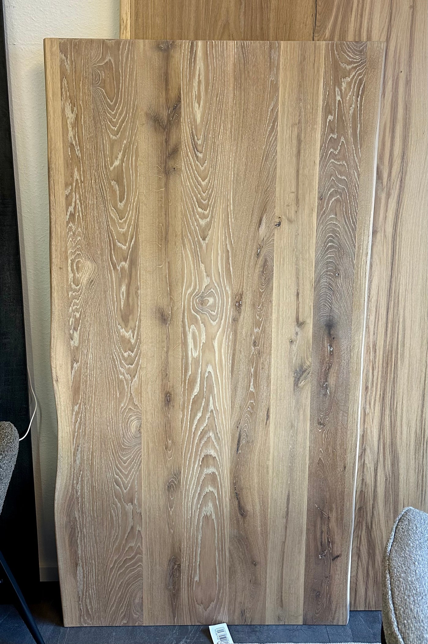 180 cm Eiche Holz Tischplatte naturel beige 4 cm
