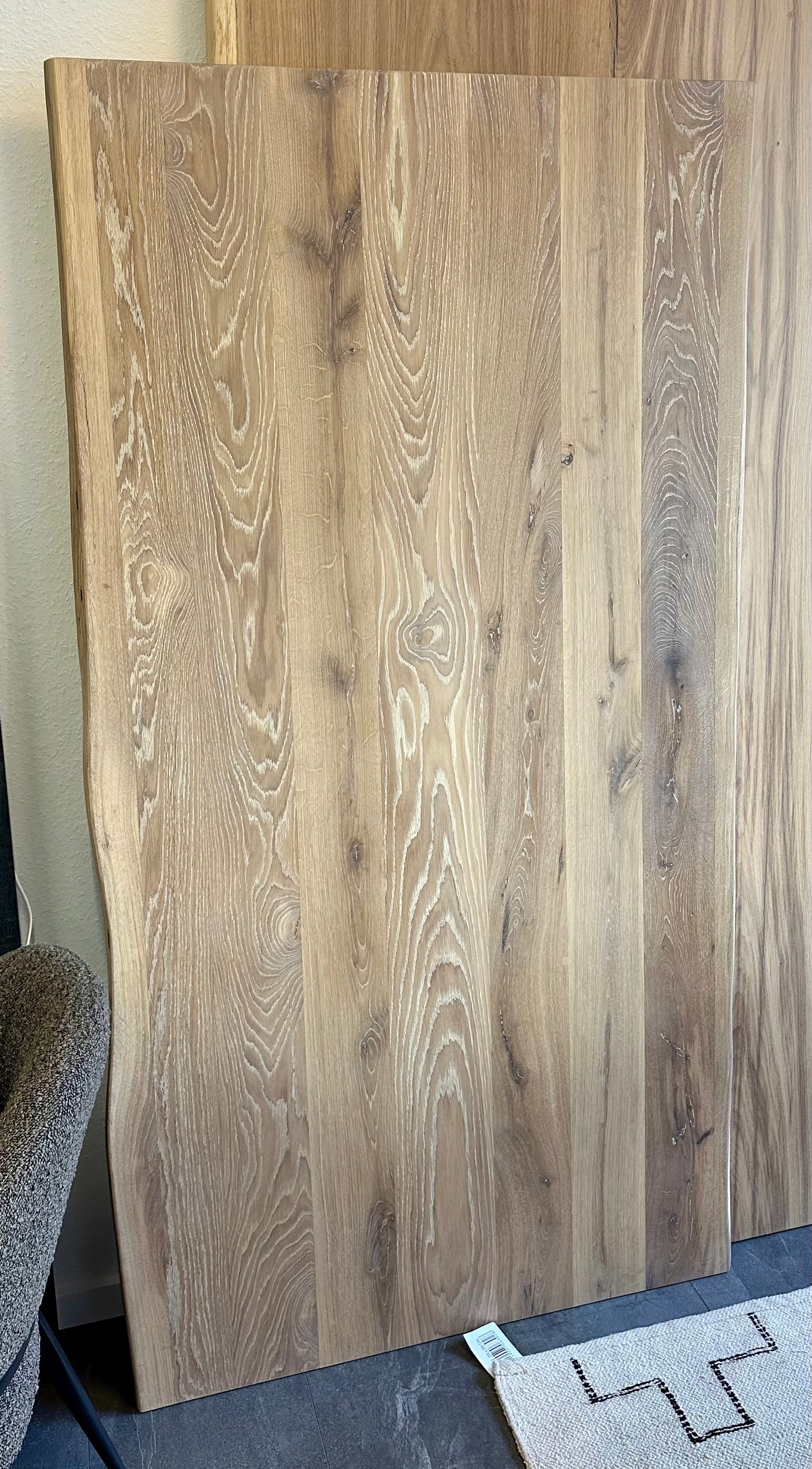 180 cm Eiche Holz Tischplatte naturel beige 4 cm
