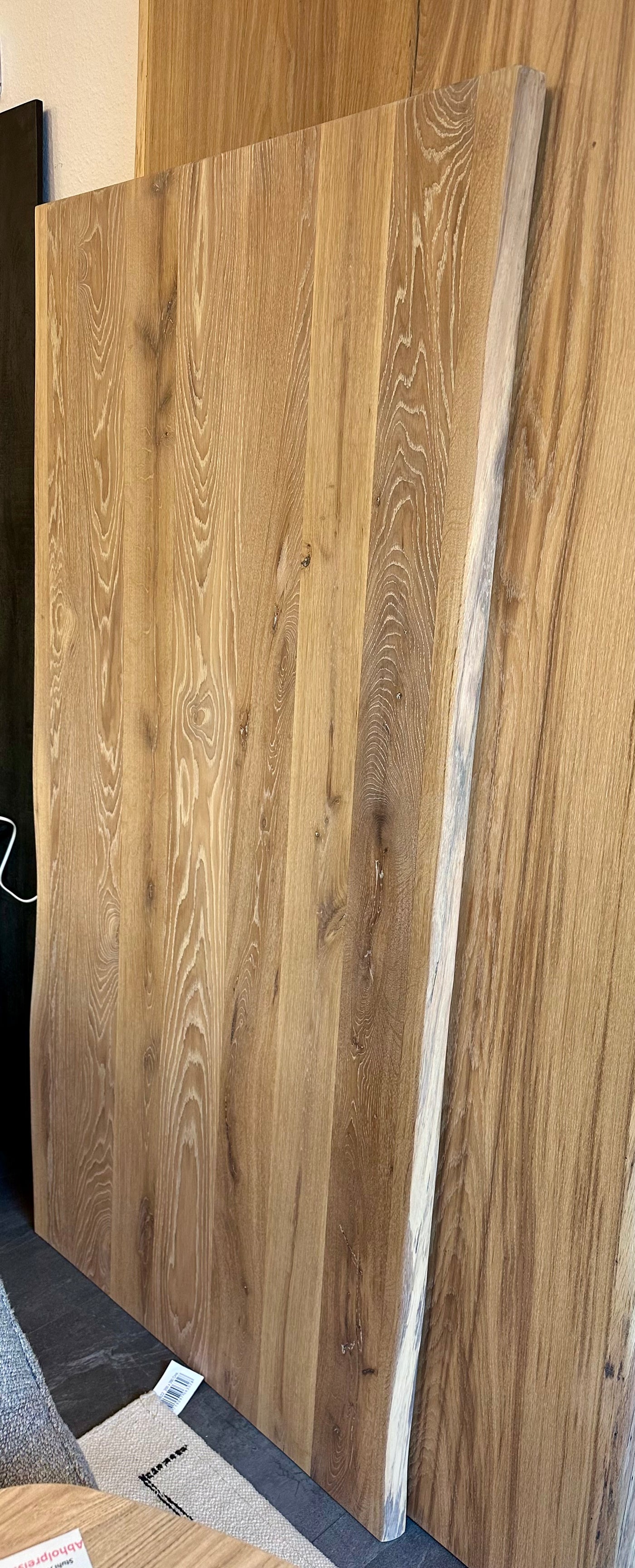 180 cm Eiche Holz Tischplatte naturel beige 4 cm