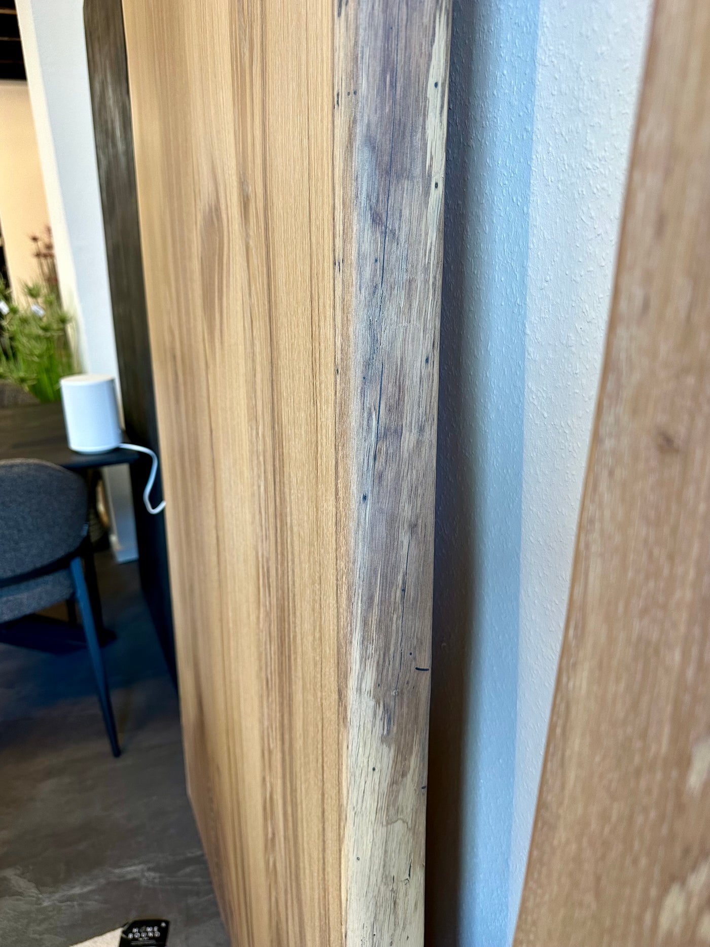 Plateau de table en bois de chêne Wesel naturel beige de 250 cm, épaisseur 5,5 cm, composé de 4 planches