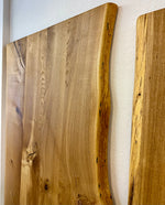 Lade das Bild in den Galerie-Viewer, Baumkante Esstisch Eiche massiv 120 cm 2 Bohlen geölt mit Gestell schwarz
