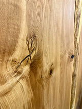 210 cm Wildeiche Holz Tischplatte Wesel Eiche Pure geölt 4 cm Dicke aus 4 Bohlen