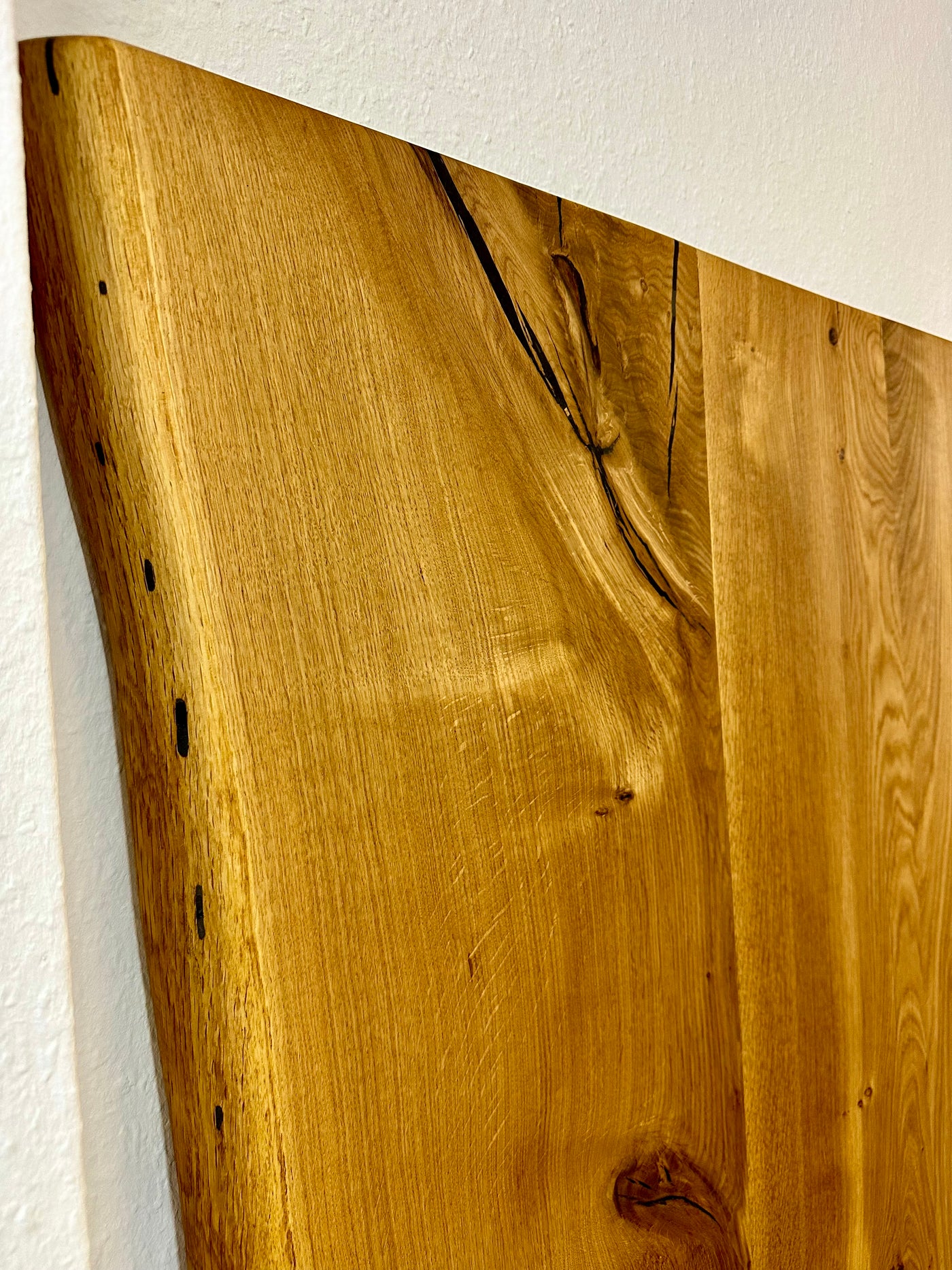 210 cm Wildeiche Holz Tischplatte Wesel Eiche Pure geölt 4 cm Dicke aus 4 Bohlen