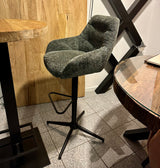 Tabouret de bar pivotant à 360 degrés July Retro en tissu, disponible en 5 couleurs