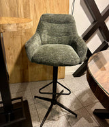 Tabouret de bar pivotant à 360 degrés July Retro en tissu, disponible en 5 couleurs