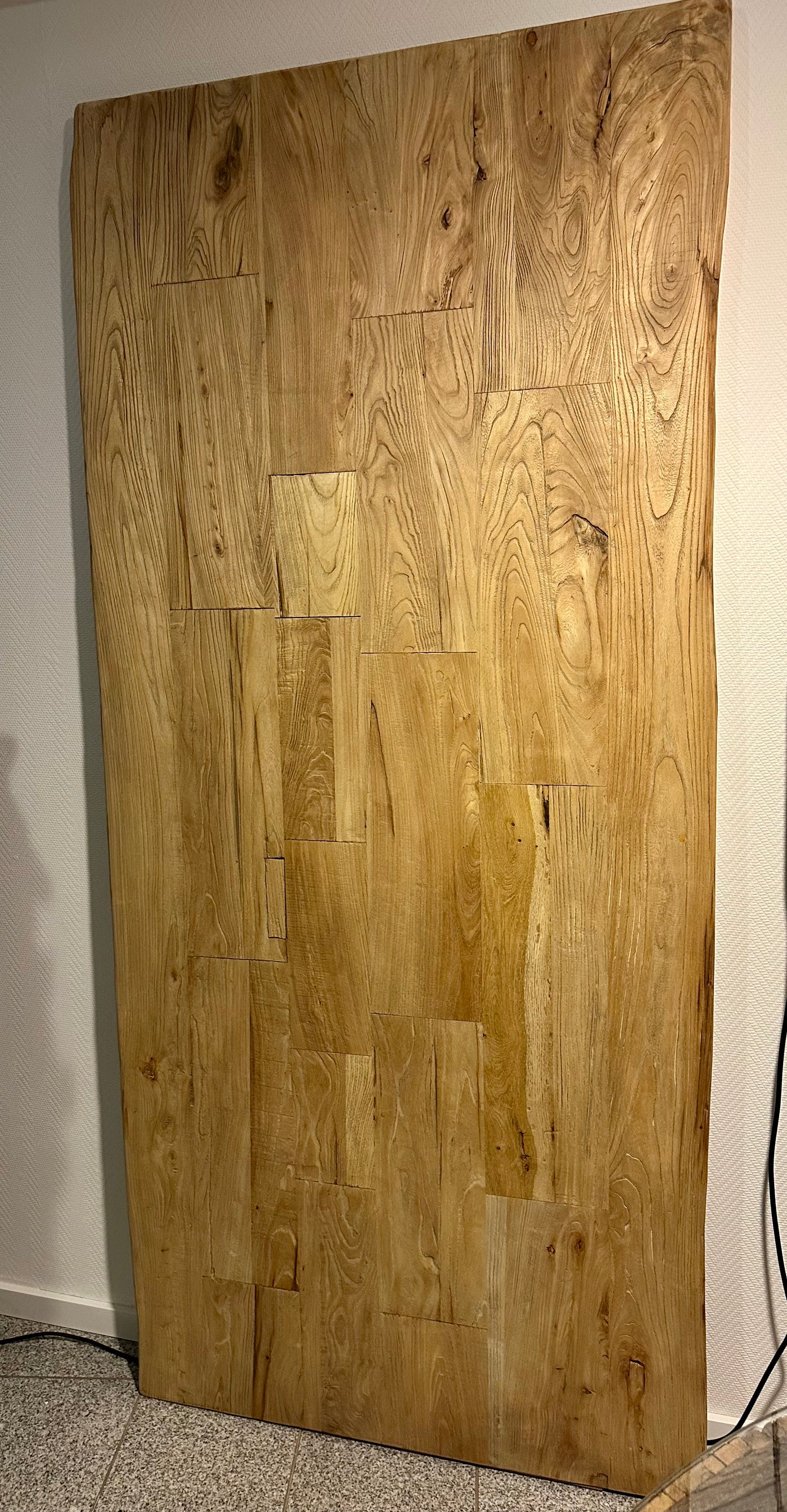 Plateau de table en orme Kaarst, bord naturel 5 cm, en 8 tailles, recyclé et rustique