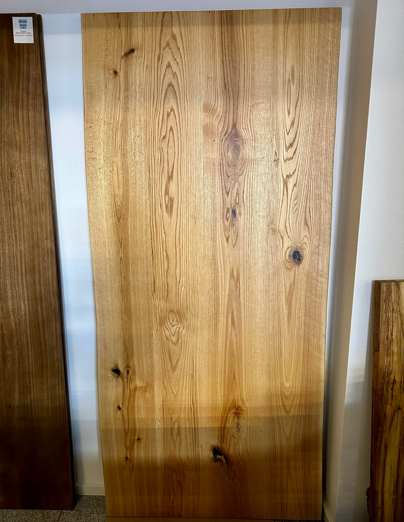 Plateau de table en chêne français Paris de 220 cm en bois, bord naturel, huilé pur 4 cm avec résine époxy