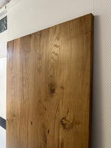 Plateau de table en bois 220 cm Roermond vieux chêne ciré 4 cm bois ancien recyclé pièce unique