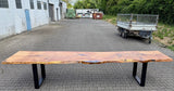 Epoxidharz 400 cm Baumstamm Esstisch Wildeiche geschliffen mit U-Set Gestell