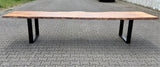 Epoxidharz 400 cm Baumstamm Esstisch Wildeiche geschliffen mit U-Set Gestell